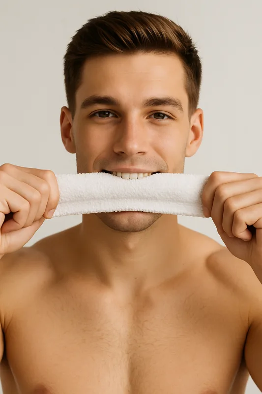 Warm compress facial routine